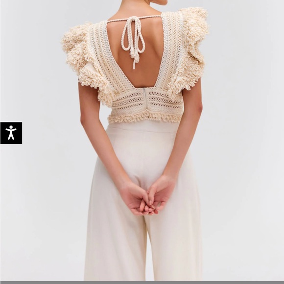 NWT PatBo Wide Leg Linen Pants in Natural - Picture 3 of 9